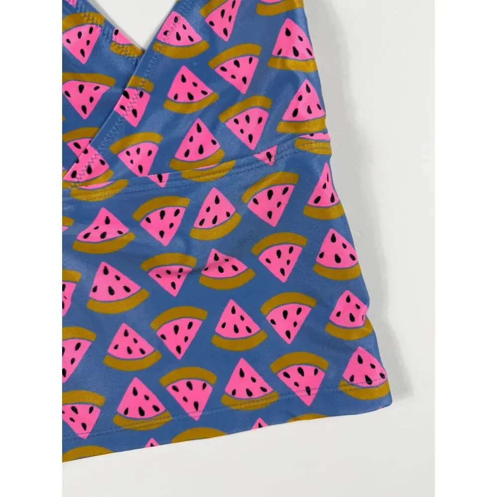 Tea Collection Watermelon Wedge Tie Tankini Swim Top Girls Size 5